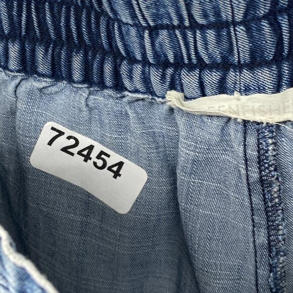 EILEEN FISHER Pants XS Tencel Organic Cotton Chambray Utility Tapered Ankle Blue - Picture 16 of 16